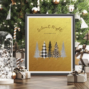 Christmas printable, printable gift, Christmas, Silent Night printable, Silent Night, Christmas trees printable, Christmas trees, Pine Trees
