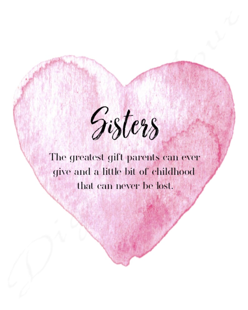 Sisters Printable Family Printable Sibling Printable Etsy