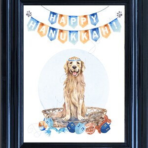Hanukkah printable, Dreidel printable, Hanukkah sign, Hanukkah Dreidel, Hanukkah Dog, Jewish printable, Happy Hanukkah printable