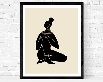 Afrocentric Inspired Wall Art /Black Woman Sculpture 1 /Wall print, Instant download,Printable Wall art, Wall Art Prints, Home Decor Prints,