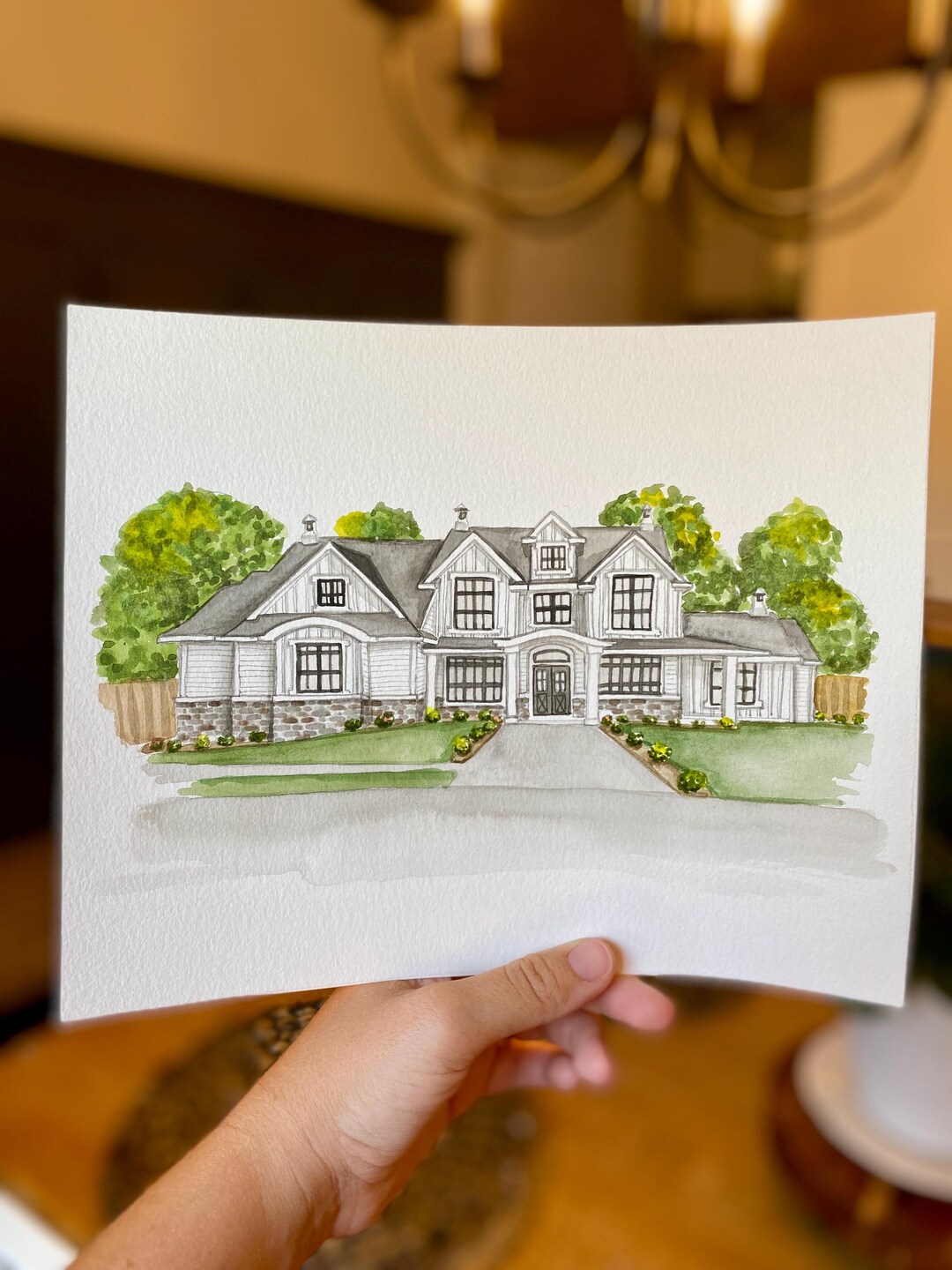 Custom Watercolor House Portrait, Hand-painted Home Portrait ...