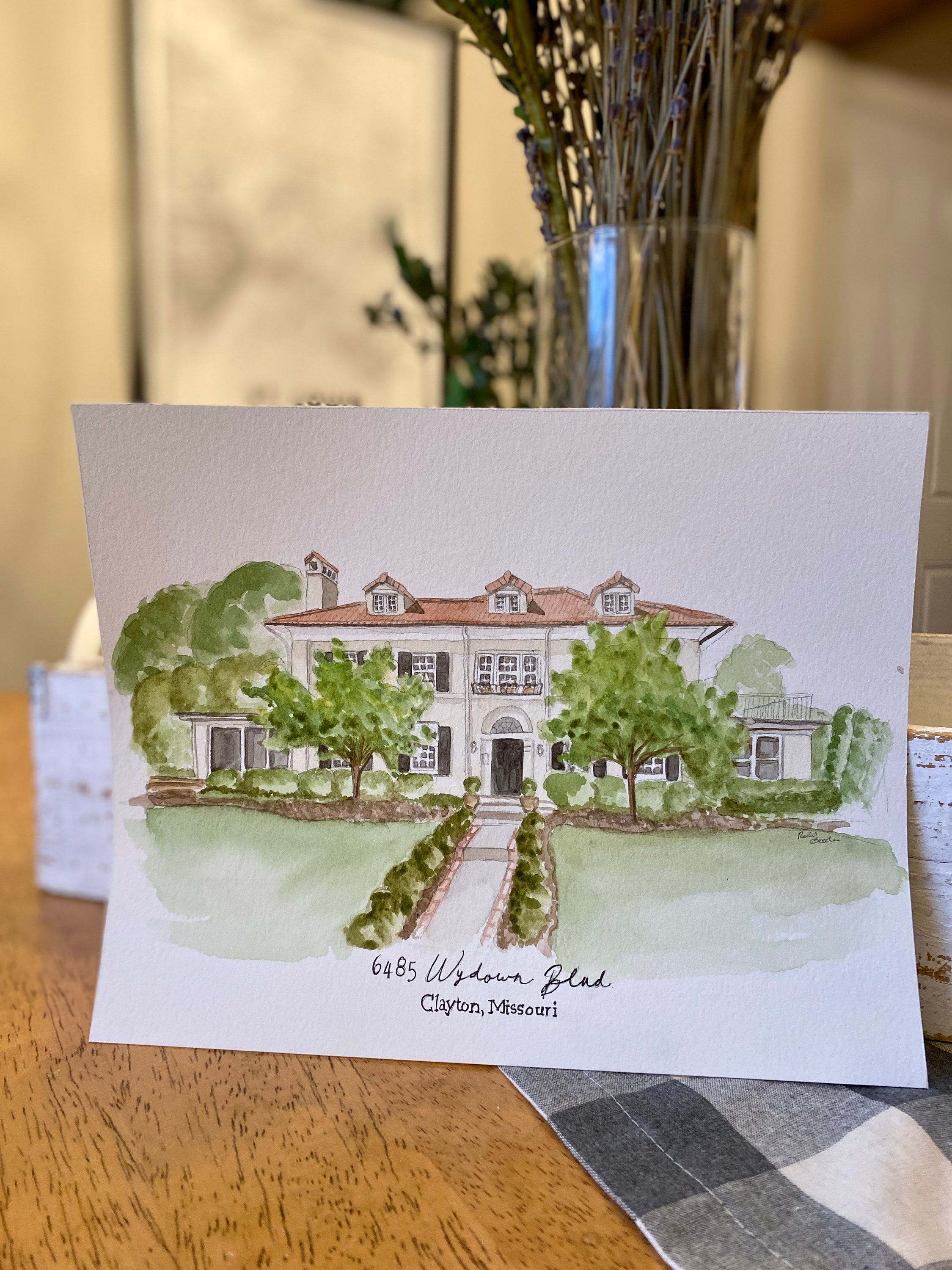 Custom Watercolor House Portrait, Hand-painted Home Portrait ...