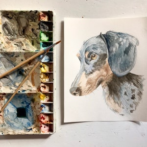 Ritratto personalizzato di animali domestici / Pittura di cane ad acquerello / Decorazioni per la casa / Dipinto a mano / Decorazione per ufficio / Regalo per l'anniversario / Memoriale per animali domestici / Pittura per animali domestici / Compleanno