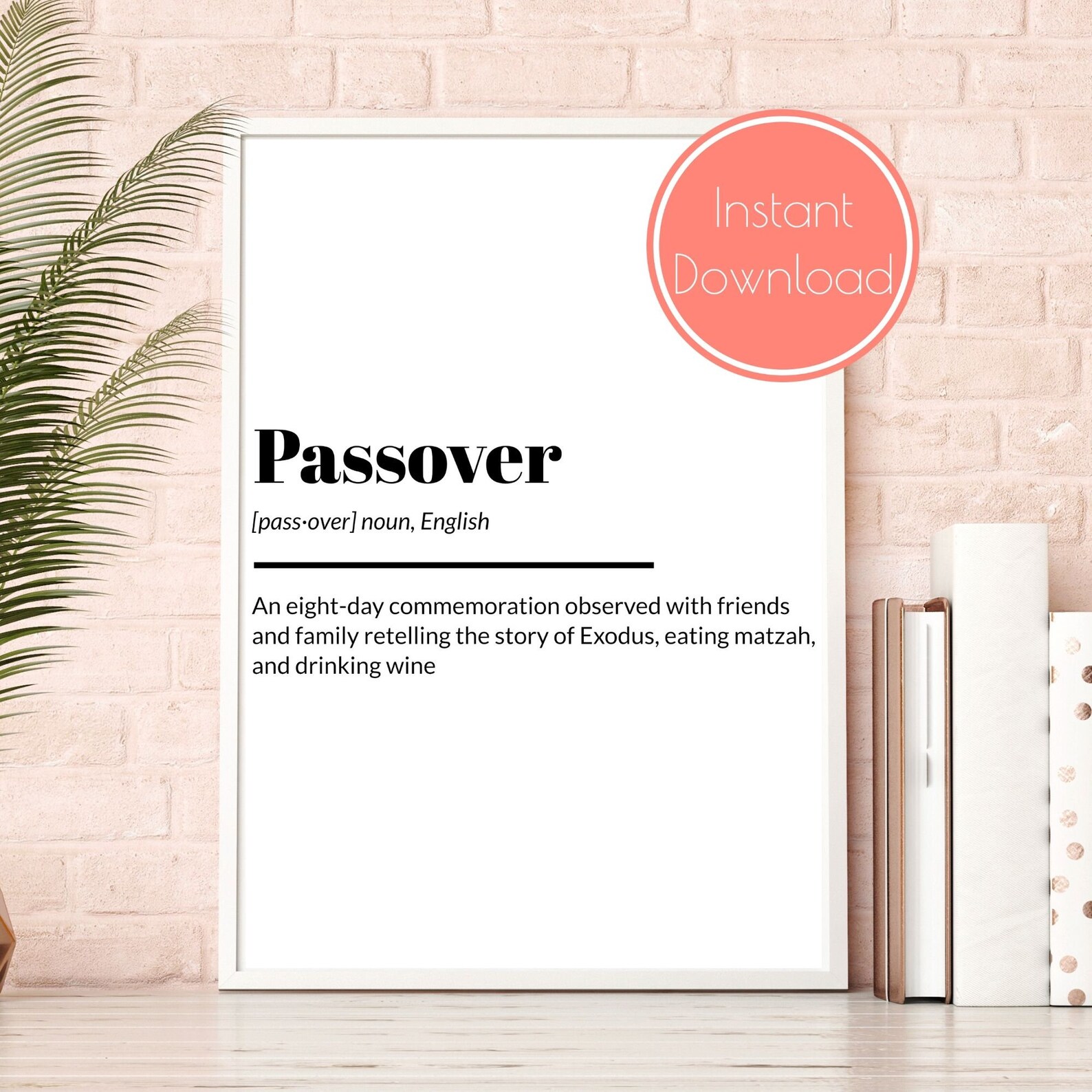 Minimal Passover Definition Print Passover Decor Passover Etsy