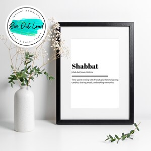 Shabbat Definition Judaic Wall Art Printable, Shabbat Wall Decor