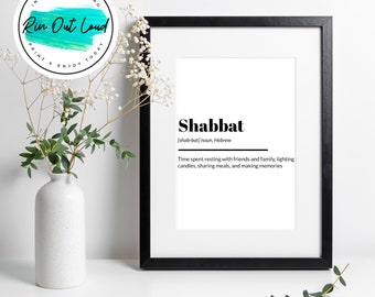 Shabbat Definition Judaic Wall Art Printable, Shabbat Wall Decor