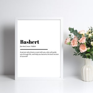 Definition of Bashert 8 x 10 inch Jewish Art Print Wedding Gift