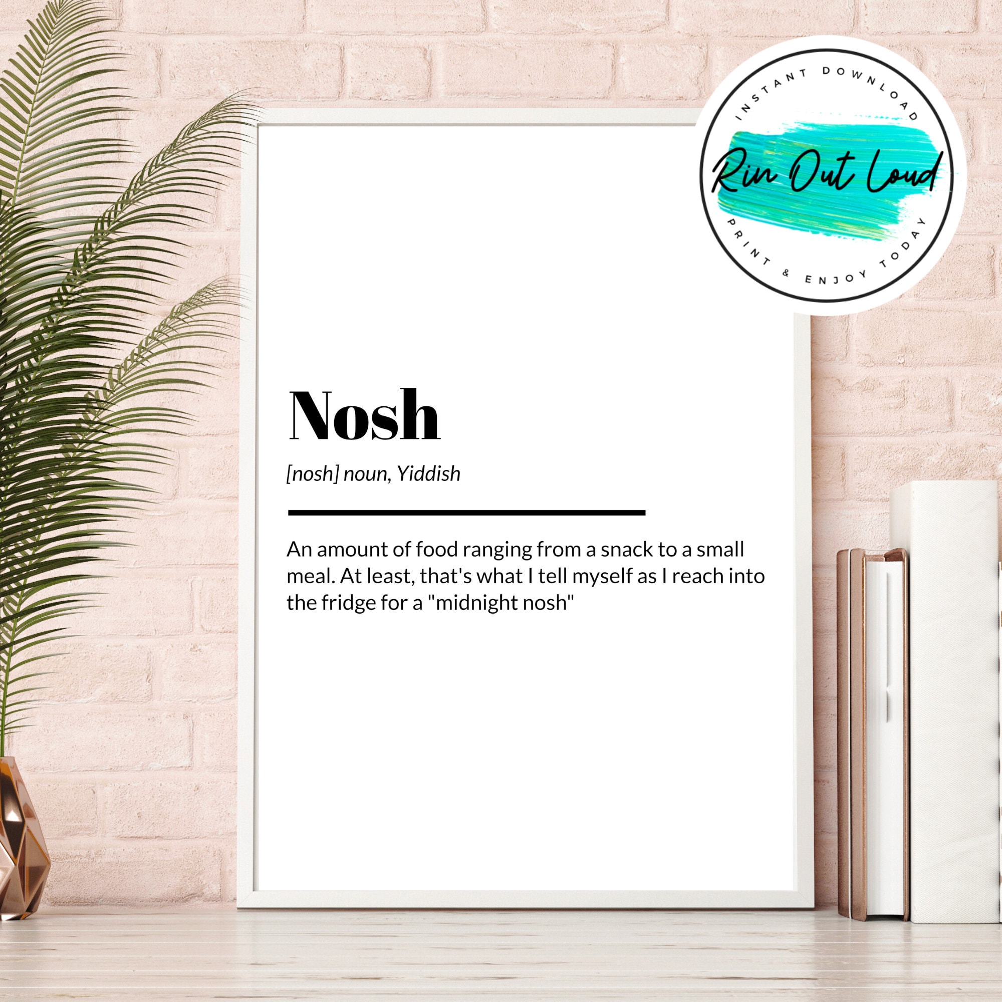 Nosh Definition Yiddish Poster Funny Gift for Cooks and Bakers Etsy