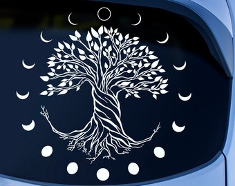 Tree Of Life Sticker  | Pagan Stickers For Cars | Moon Phases | Astrology | Full Moon | Witchy Gifts | Celestial Moon | Car Vinyl decals