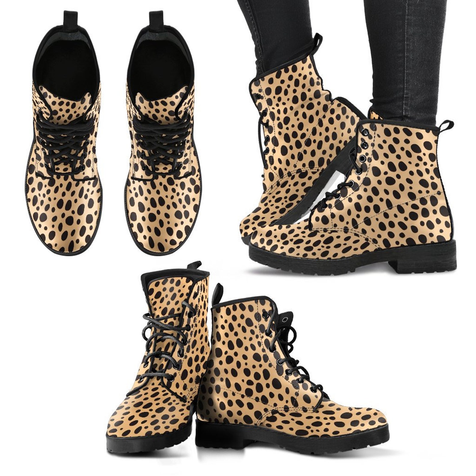 Cheetah Boots Animal Print Boots Cheetah Print Shoes Animal Etsy