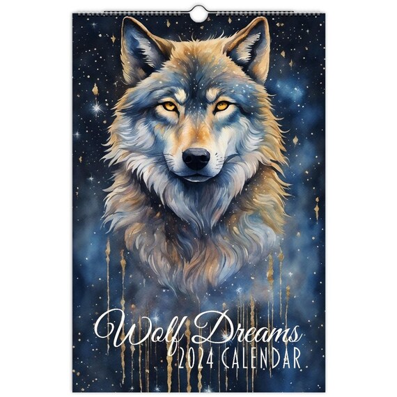 Wolf Calendar 2024 I Love Wolves Wolf Fantasy Art Celestial Wolves Dogs  Husky Malamute 12 Month Wall Calendar Wolf Aurora - Etsy