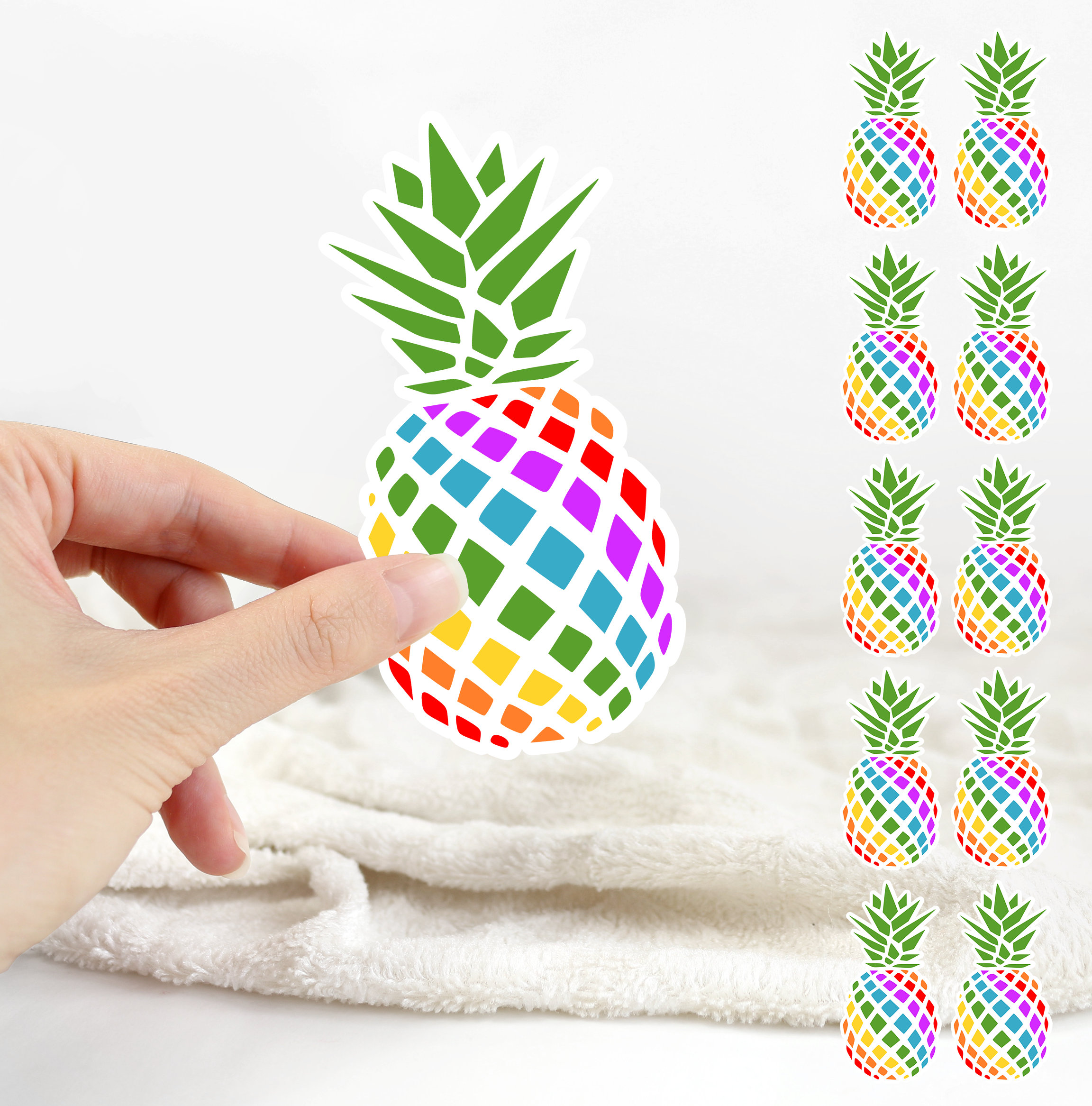 Pineapple Stickers Fruits Stickers for Laptops Rainbow picture