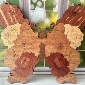 Wunderschöne Schmetterlings-Wanddekoration - 5 Holzarten - Personalisiert