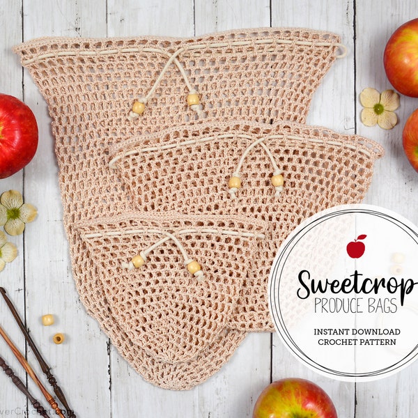 Sweetcrop Re-Usable Produce Bags Crochet Pattern