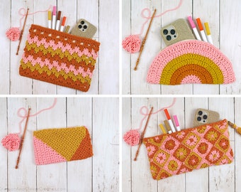 October Sunset Zipper Bag Crochet Patterns