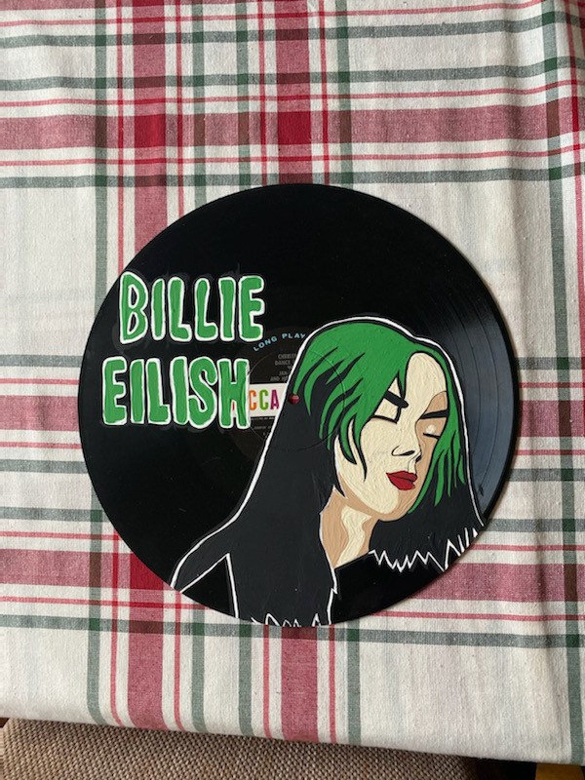 Billie Eilish painted vinyl record | Etsy