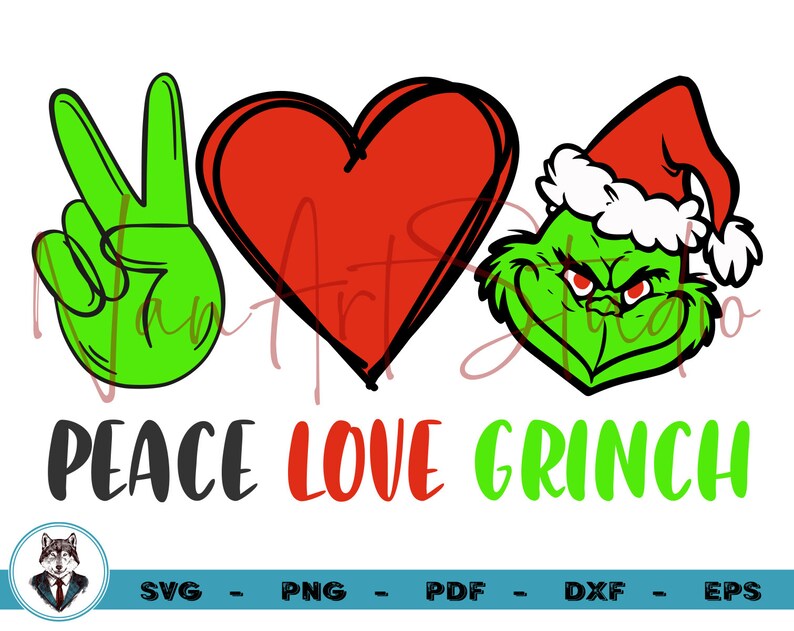 Peace love Grinch Svg Peace Love Svg Grinch Svg Cricut | Etsy