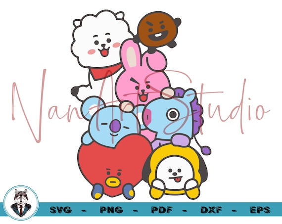 Bt21 Svg Bts K Pop Cooky Tata Chimmy Mang Shooky Etsy 日本