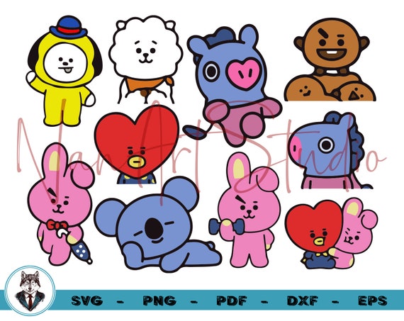 Bt21 Svg Bts K Pop Cooky Tata Chimmy Mang Shooky Etsy 日本