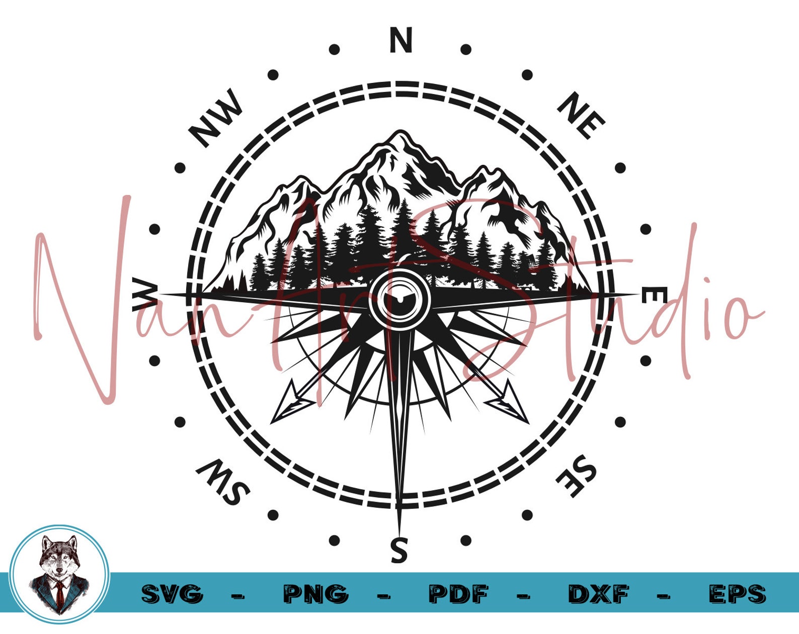 Adventure Mountains Svg Compass Svg Adventure Awaits Svg - Etsy