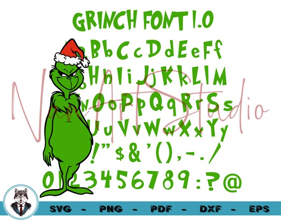 Download Grinch Font Svg Grinch Otf Grinch Clipart Grinch Alphabet Etsy