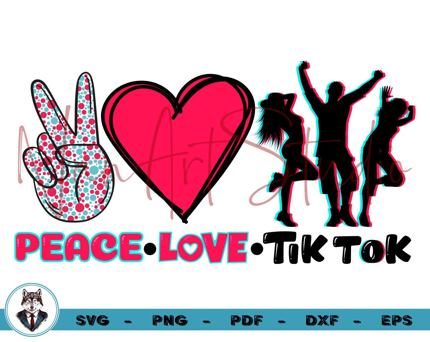 Download Peace Love Tik Tok Svg Tik Tok Silhouette Tik Tok Svg Tik ...
