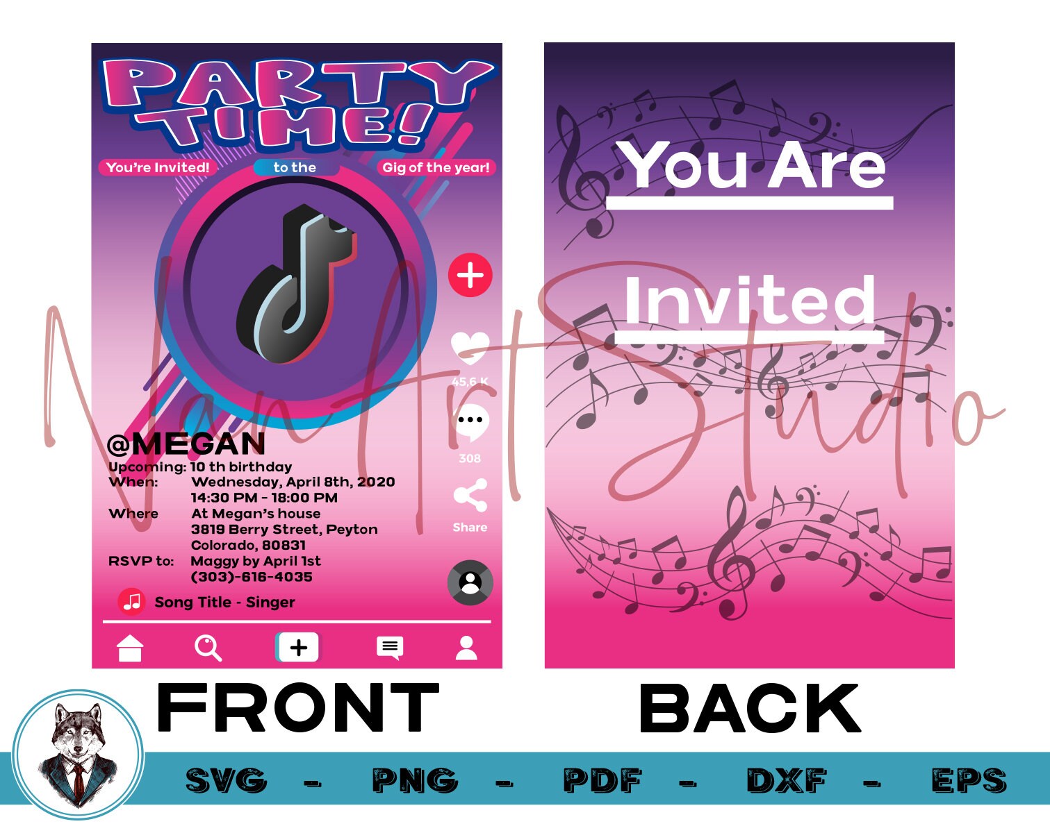 Editable Template Of Tik Tok Invitation