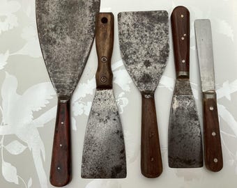 Vintage Painter&#39;s and Decorator&#39;s Scrapers, Stripping and Filling Hand Held Tools