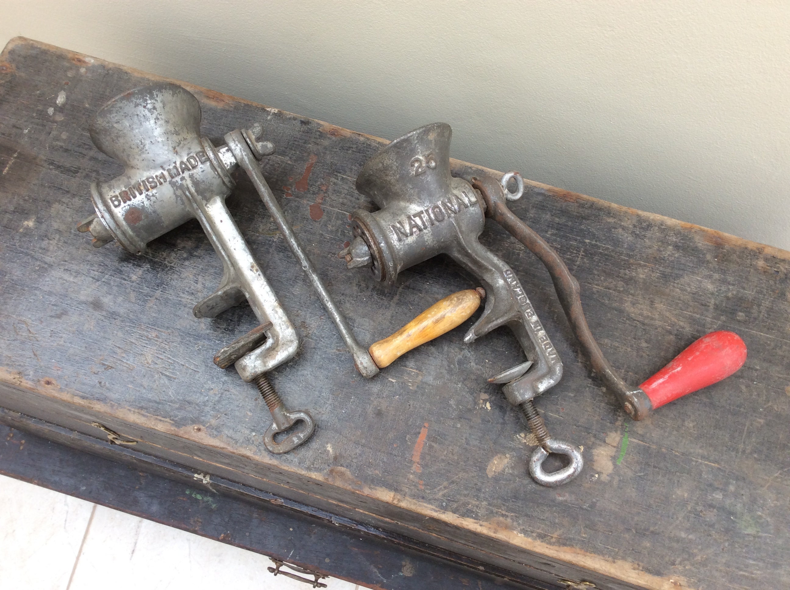 Vintage Meat Mincers With Table Clamp Etsy