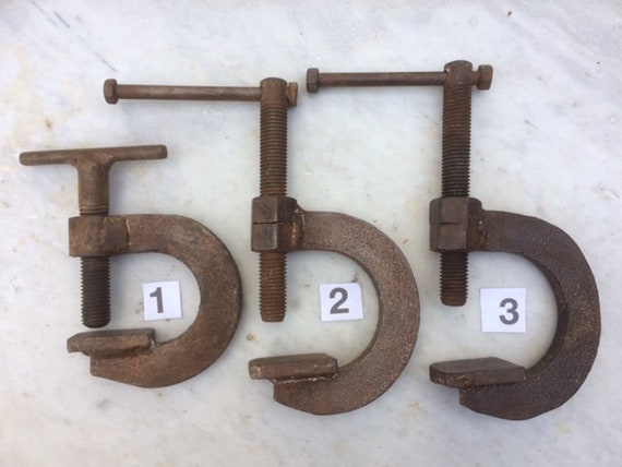 Vintage Heavy Duty Metal G Clamps Etsy
