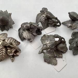 LOT 10 Antique Pewter Knobs For Tea - Coffee Pots And Sugar Bowls.