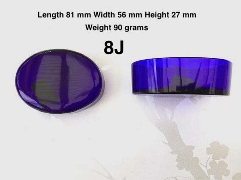LOT 8 Oval Shape Cobalt Blue Replacement Glass - Straight Sides and ...