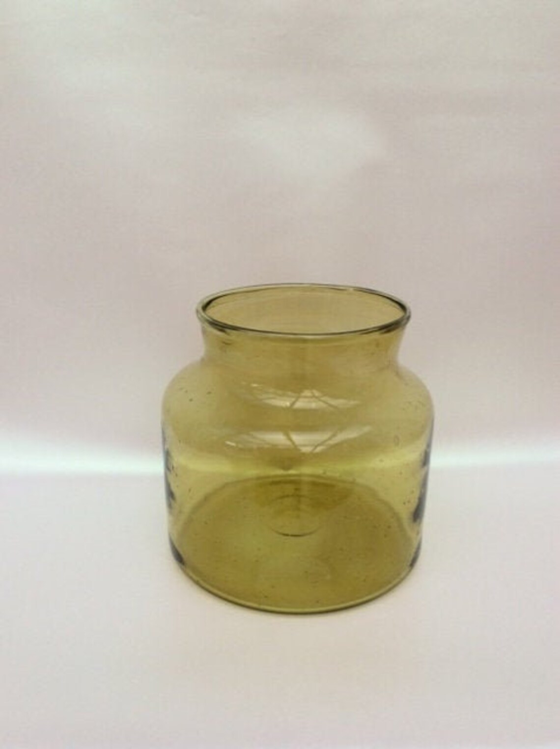 Large Vintage Yellow Glass Jar Etsy