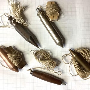 Val av fem vintage lodbitar komplett med linje