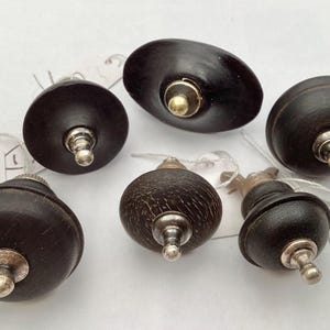 LOT 7 Svarta Runda Ovala Finialer – Ersättningsknoppar för Te-, Kaffe- och Sockerskålar