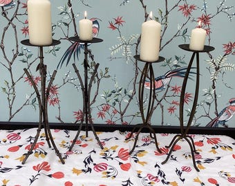 Choice of Vintage Metal Pillar Candle Holders