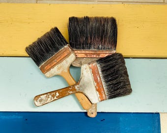 Selection Of Three Large Paint Brushes - MADE IN ENGLAND