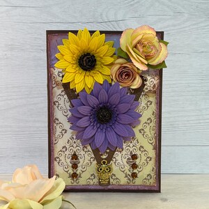 Handgemaakte luxe 3D wens- of cadeaukaart. A6 formaat. Uniek design. 220 gr. cardstock. Geen print.