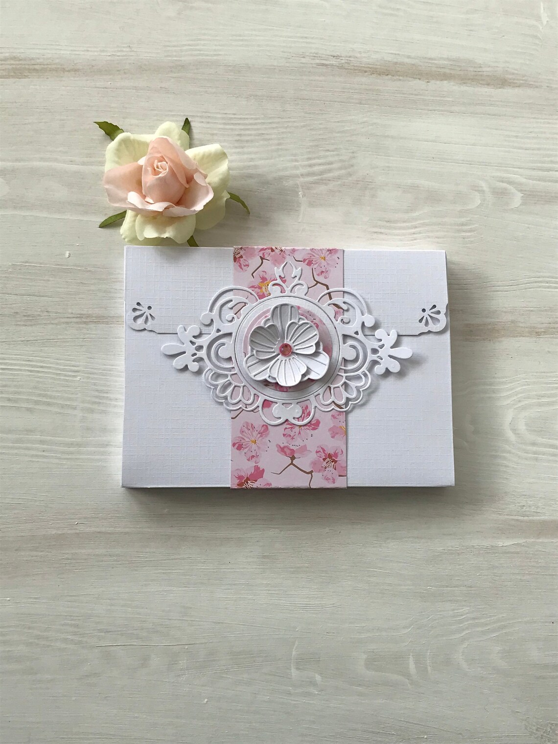 Handmade Luxury 3D Greeting Card With Gift Box Envelope. Unique Design