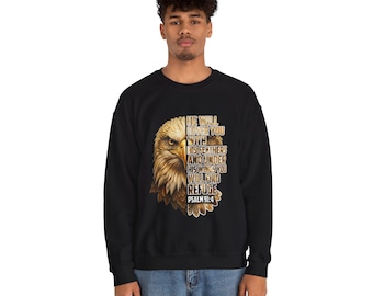 Psalm 91:4 Eagle Christian Sweatshirt – Men's Bible Verse Crewneck Faith Based Apparel Religious Gift for Dad