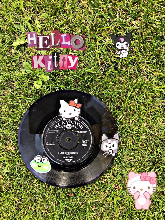 Hello Kitty Inspired Hand Painted Vinyl Alt Room Decor Etsy