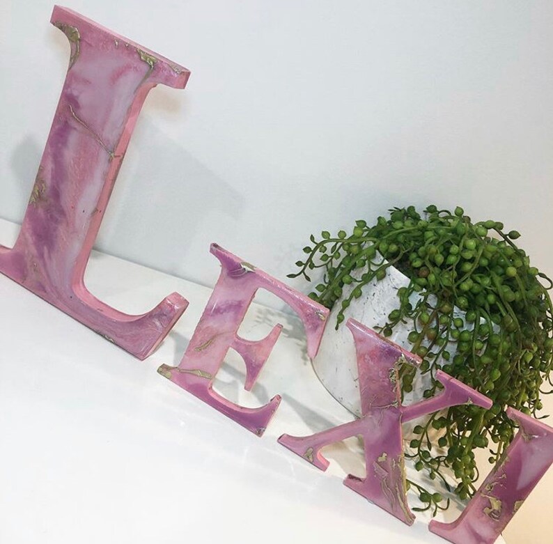 Resin Letter Resin Wall Decor Free standing letter one Etsy