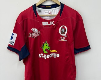 Queensland Reds Rugby Shirt Jersey BLK size Large