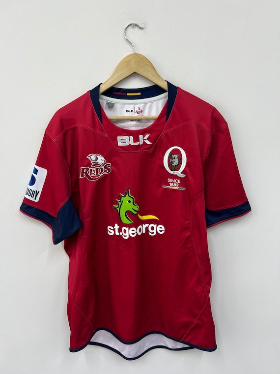 BLK Queensland Reds ラグビー ジャージ Queensland Reds Rugby Shirt Jersey BLK Size Large - Etsy