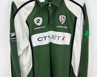 London Irish Home Rugby Shirt Long Sleeve Size L