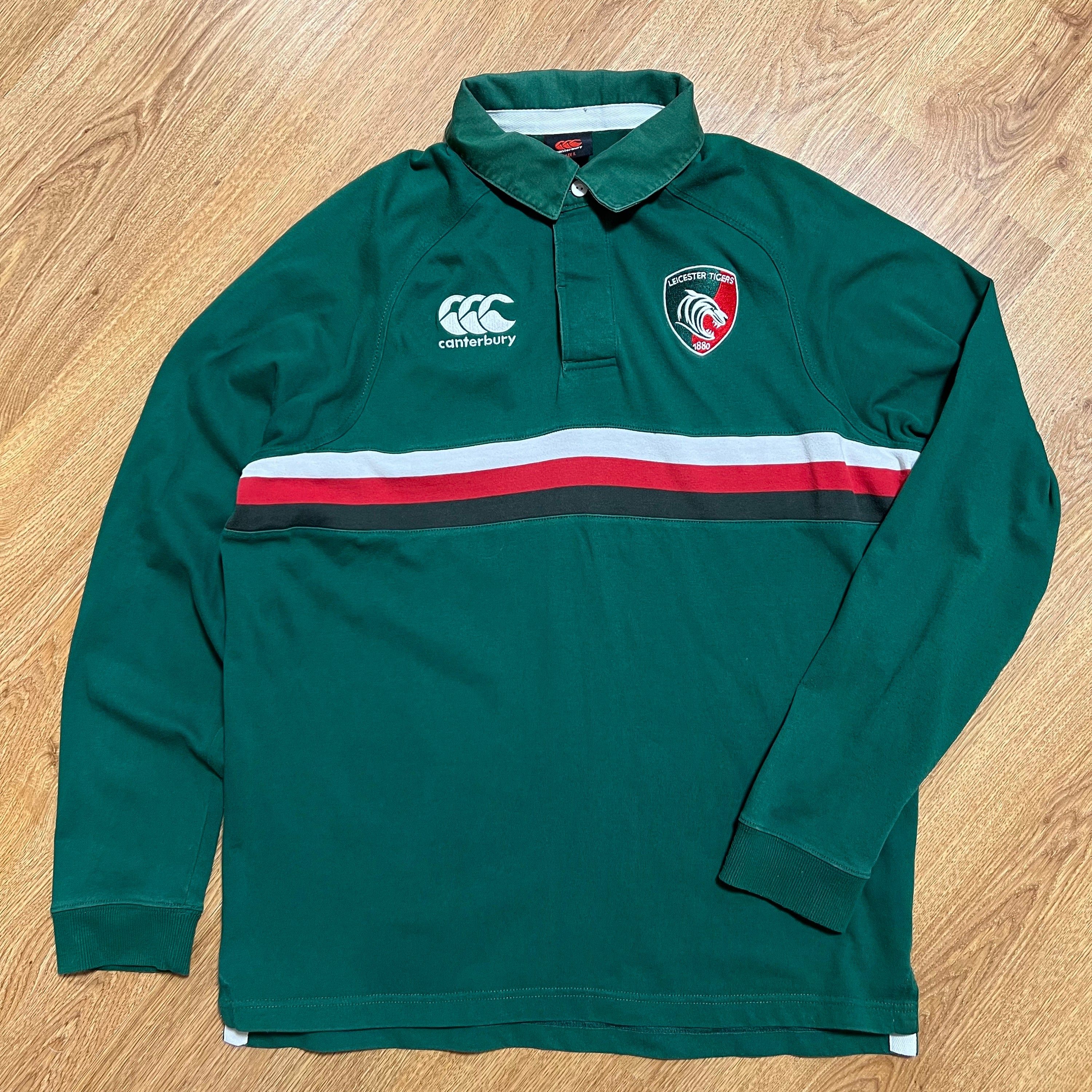 Vintage Leicester Tigers Long Sleeve Rugby Shirt Canterbury