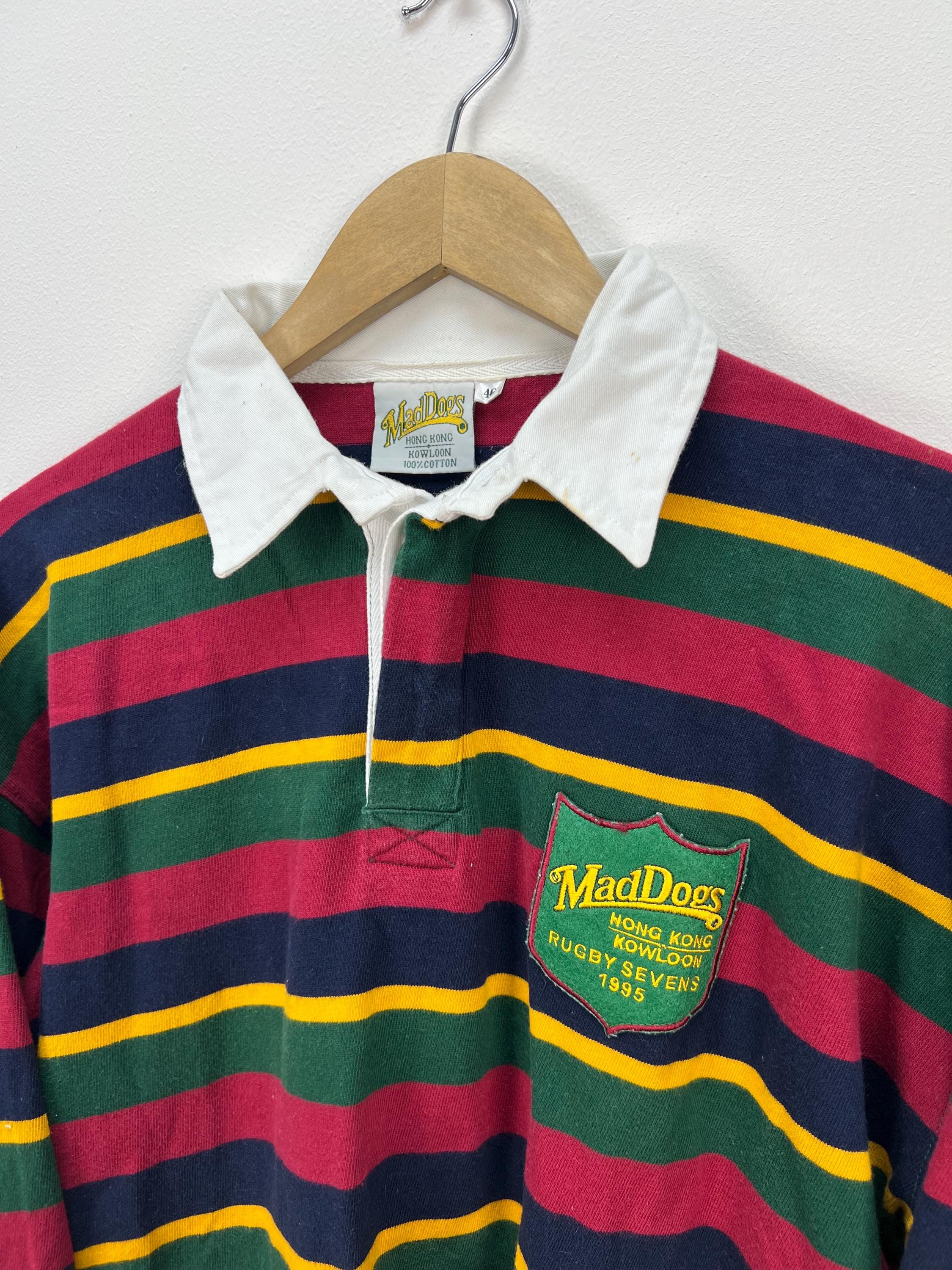 Mad Dogs Hong Kong Kowloon 1995 Rugby Sevens Striped Shirt Jersey