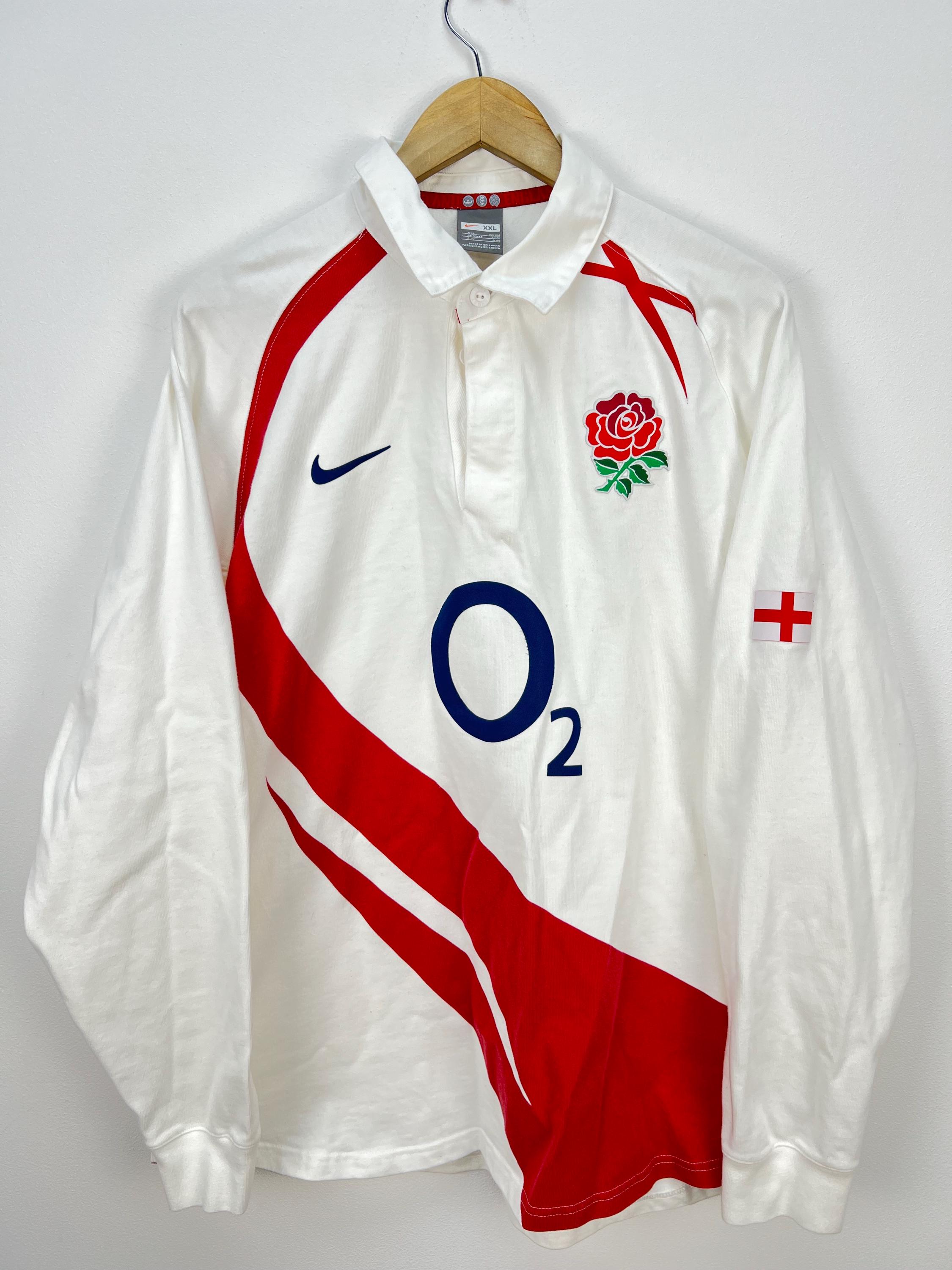Vintage Nike England Rugby Union Shirt Jersey Long Sleeve Size 2XL