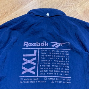 Reebok 90&#39;s Vintage Mens Track Top Jacket Nylon Big Logo Size S