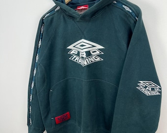 Vintage Umbro Pro Training Hoodie Taped Logo Football Soccer Size S